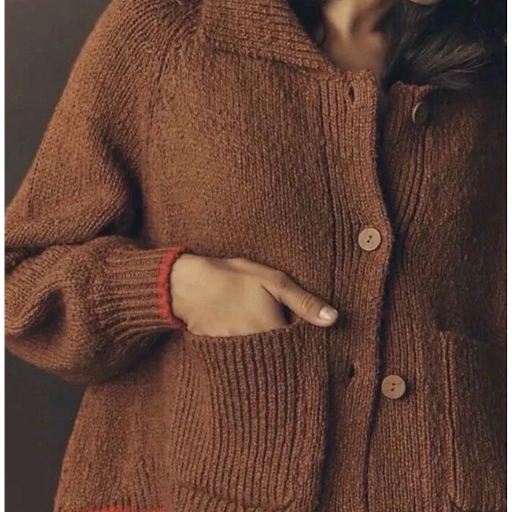 Anthropologie The Jesse Dog Icon Cardigan Sweater by Pilcro Dachshund‎ Small - Picture 2 of 3